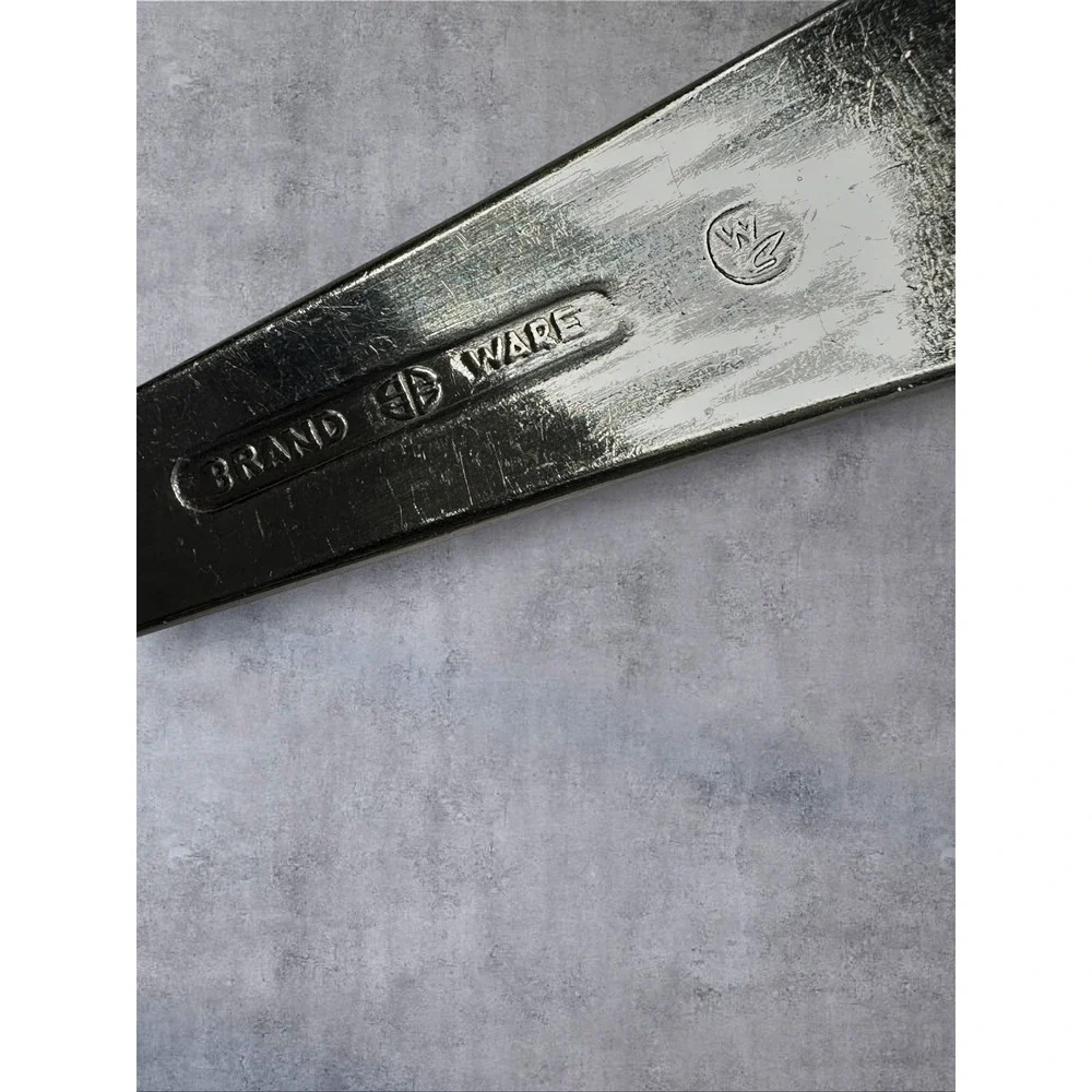 Brand Ware Large Serving Spoon Silver Tone Vintage Metal 8.5in Stainless